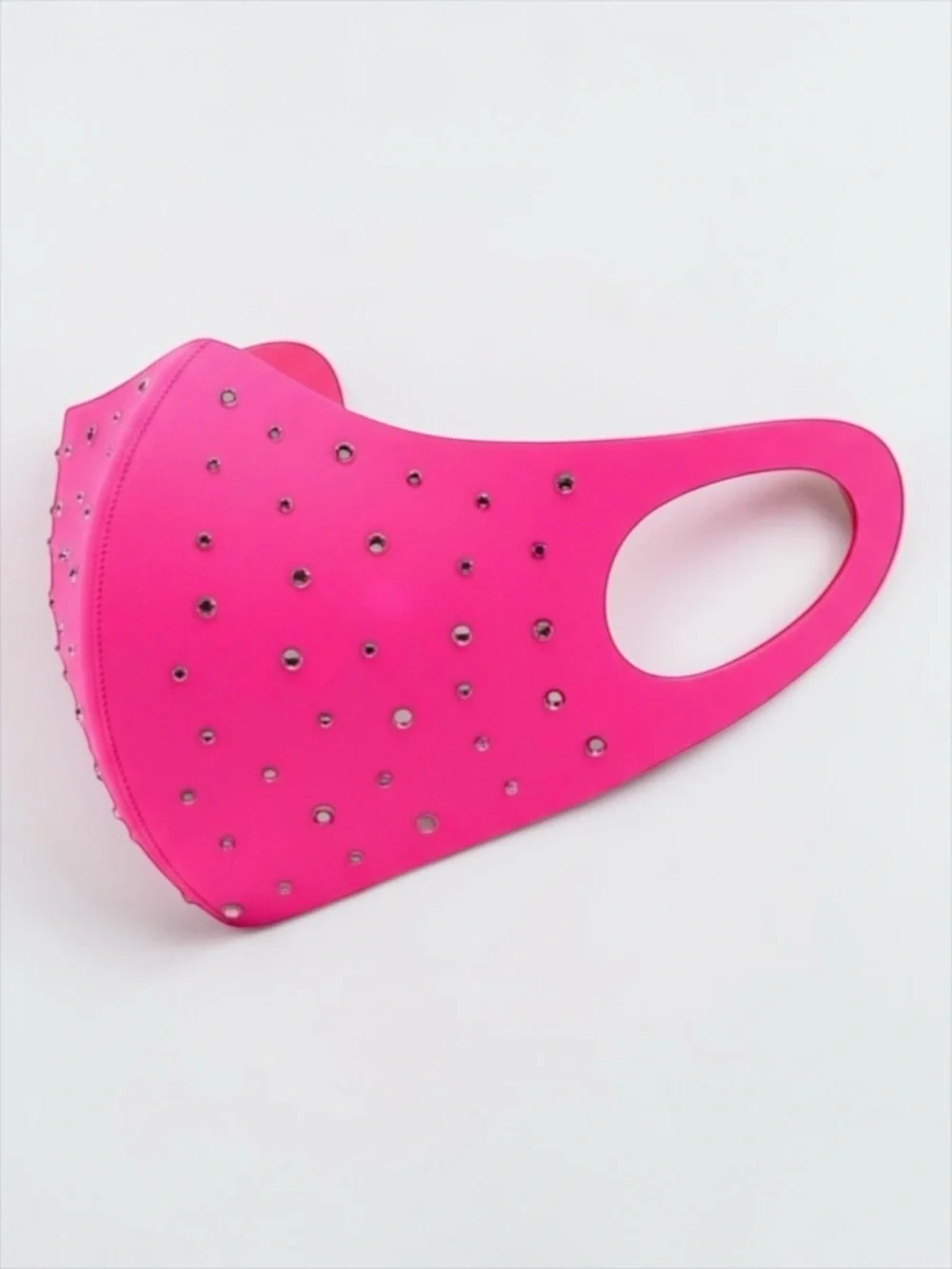 Hot Pink Rhinestone Face Mask Sparkly Barbiecore Festival Party NWT
